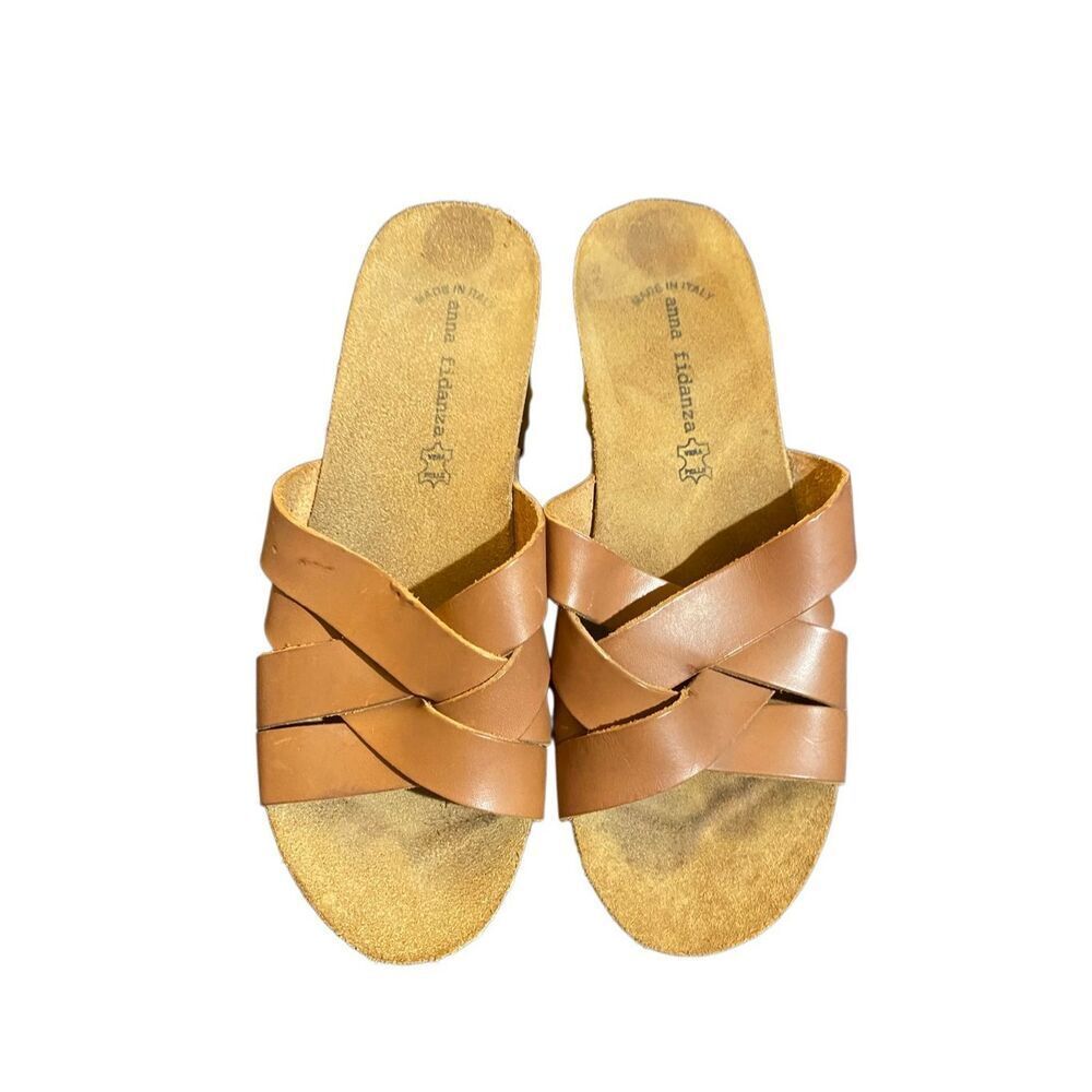 Anna Fidanza women’s made in Italy woven leather wedge, sandals 8